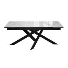 Стол DikLine EKX180, Керамика Белый глянец (К8/2), опоры черные (2 уп.)