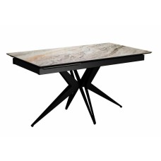 Стол DikLine DKS140 керамика Venetian Brown Light глянец, подстолье черное, опоры черные (2уп.)