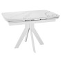 Стол DikLine DKU120 Керамика Белый мрамор/подстолье белое/опоры белые (2 уп.)