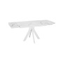 Стол DikLine DKU120 Керамика Белый мрамор/подстолье белое/опоры белые (2 уп.)