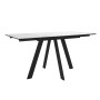 Стол DikLine DKD140 керамика 140(180)х80, Carrara Gloss (мрамор глянец белый), опоры черные (2уп.)