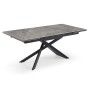 Стол DiklLine KZ180 керамика мрамор серый С35 глянец/опоры черные (2 уп)
