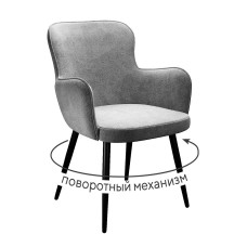 Стул DikLine 503 поворотный TW09 светло-серый, ножки черные