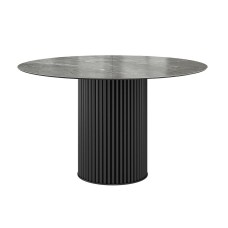 Стол DikLine AKRR120 Керамика Tundra Gris (темно-серый суперглянец)/подстолье черное/опоры черные (2 уп.)