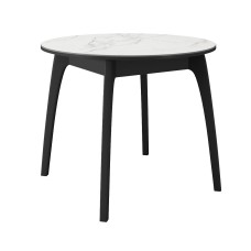 Стол DikLine MK46 Керамика Белый мрамор/подстолье черное/опоры черные