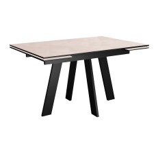 Стол DikLine SKM120 Керамика Krater Perla (бежевый матовый)/подстолье черное Стол DikLine SKM120 Керамика Krater Perla (бежевый матовый)/подстолье черное