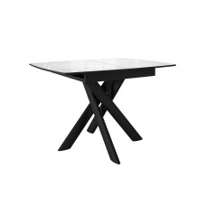 Стол DikLine DKB110, Керамика Carrara Gloss (мрамор глянец белый)/подстолье черное/опоры черные