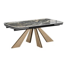 Стол DikLine DKP180 Керамика Amadeus/подстолье черное/опоры дуб галифакс (2 уп.)