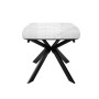 Стол DikLine BK140 керамика Carrara Gloss (мрамор глянец белый), подстолье черное, опоры черные