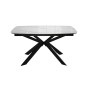 Стол DikLine BK140 керамика Carrara Gloss (мрамор глянец белый), подстолье черное, опоры черные