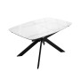 Стол DikLine BK140 керамика Carrara Gloss (мрамор глянец белый), подстолье черное, опоры черные