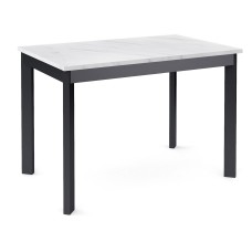 Стол Dikline L110 Мрамор белый (ЛДСП EGGER)/Опоры черный