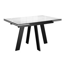 Стол DikLine SKM120 Керамика Carrara Gloss (мрамор глянец белый)/опоры черные