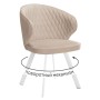Стул DikLine 249 поворотный, B03 BEIGE, ножки белые