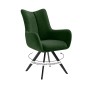 Стул DikLine 351 поворотный BL10 зеленый, ножки черные