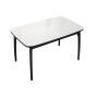 Стол DikLine MK15 Керамика Белый мрамор/подстолье черное/опоры черные