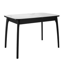 Стол DikLine MK15 Керамика Белый мрамор/подстолье черное/опоры черные