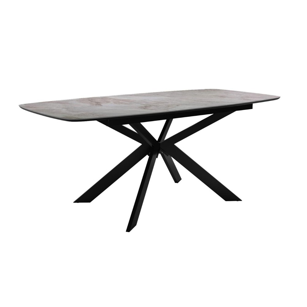 Стол DikLine BK140 Керамика Italian Grey (глянец серый)/подстолье черное/опоры черные Стол DikLine BK140 Керамика Italian Grey (глянец серый)/подстолье черное/опоры черные