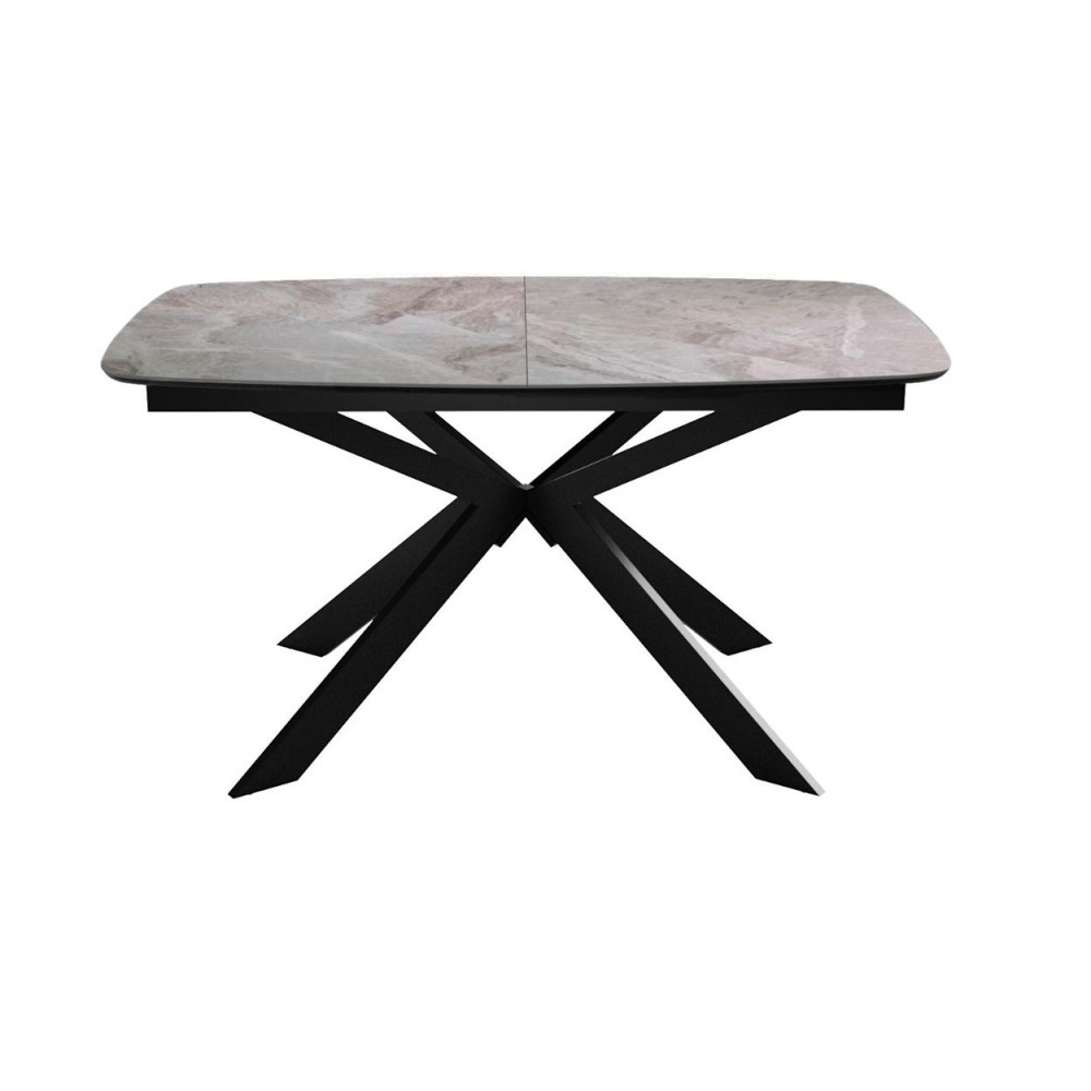 Стол DikLine BK140 Керамика Italian Grey (глянец серый)/подстолье черное/опоры черные Стол DikLine BK140 Керамика Italian Grey (глянец серый)/подстолье черное/опоры черные