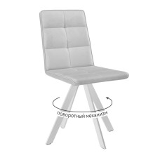 Стул DikLine 230 поворотный B22 GREY, ножки белые
