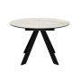 Стол DikLine SKC110 d1100 Керамика глянец Ostra Bianco (мрамор глянец белый)/подстолье черное/опоры черные