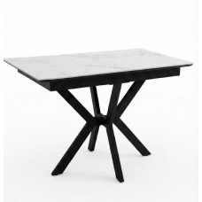 Стол DikLine DI100 Мрамор Кристал белый/опоры черные (2уп.)