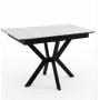 Стол DikLine DI100 Мрамор Кристал белый/опоры черные (2уп.)