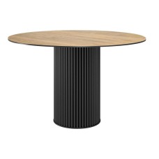 Стол DikLine AKR120 Керамика древесная OAKWOOD HONEY/подстолье черное/опоры черные (2 уп.)