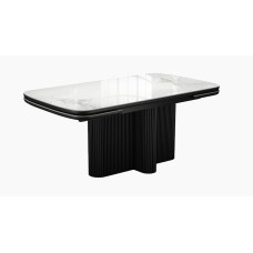 Стол DikLine SKO160 Керамика Пандора Серый глянец YB8020122BG/подстолье черное/опоры черные (2 уп.)