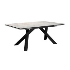 Стол DikLine DKX140 керамика Italian Grey (глянец серый), подстолье черное, опоры черные (2уп.)