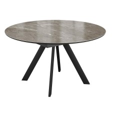 Стол DikLine SKC120 d1200 Керамика Tundra Gris (темно-серый суперглянец)/подстолье черное/опоры черные