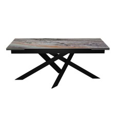 Стол DikLine EKX180, Керамика Venetian Brown Light глянец (К4), опоры черные (2 уп.)