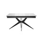 Стол DikLine DKS140 керамика Carrara Gloss (мрамор глянец белый), подстолье черное, опоры черные (2уп.)