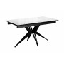 Стол DikLine DKS140 керамика Carrara Gloss (мрамор глянец белый), подстолье черное, опоры черные (2уп.)