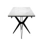 Стол DikLine DKS140 керамика Carrara Gloss (мрамор глянец белый), подстолье черное, опоры черные (2уп.)