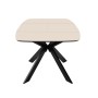 Стол DikLine BK140 керамика Krater Perla (бежевый матовый), подстолье черное, опоры черные