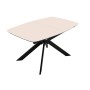 Стол DikLine BK140 керамика Krater Perla (бежевый матовый), подстолье черное, опоры черные