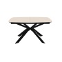 Стол DikLine BK140 керамика Krater Perla (бежевый матовый), подстолье черное, опоры черные