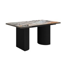 Стол DikLine EKD160, Керамика Venetian Brown Light глянец (К4), опоры черные (2 уп.)