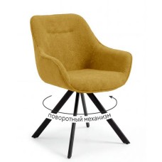 Стул DikLine 254 поворотный, BL08 горчица, ножки черные