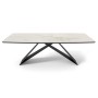 Стол DikLine SKY220 Керамика Ostra Bianco (мрамор глянец белый)/подстолье черное/опоры черные (2 уп.)