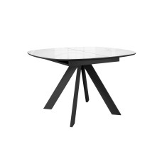 Стол DikLine BK100 Керамика Carrara Gloss (мрамор глянец белый)/подстолье черное/опоры черные