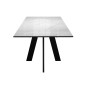 Стол DikLine SKM110 Керамика Carrara Gloss (мрамор глянец белый)/подстолье черное/опоры черные