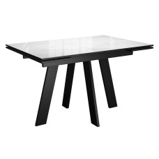 Стол DikLine SKM110 Керамика Carrara Gloss (мрамор глянец белый)/подстолье черное/опоры черные