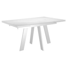 Стол DikLine SKM140 Керамика Белый мрамор/подстолье белое/опоры белые (2 уп.)