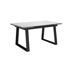 Стол DikLine DKZ160 Керамика Tianshan White (белый полуглянец)/подстолье черное/опоры черные (2 уп.)