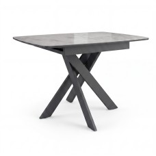 Стол DikLine DKB110, Керамика Italian Grey (глянец серый)/подстолье черное/опоры черные