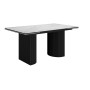 Стол DikLine EKD160, Керамика Белый глянец (К8/2), опоры черные (2 уп.)
