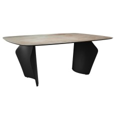 Стол DikLine KU180 керамика мрамор SH1683 матовая/опоры черные (2 уп)