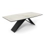 Стол DikLine SKY220 Керамика Ostra Bianco (мрамор глянец белый)/подстолье черное/опоры черные (2 уп.)